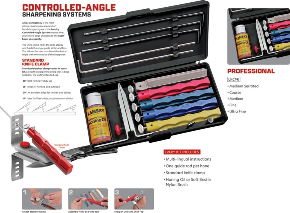Lansky Professional Sharpening System with Coarse, Medium, Ultra Fi... Fast Ship