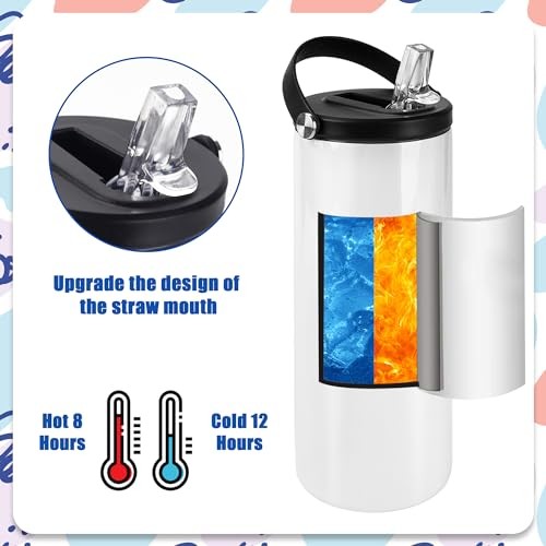 12 Pack Sublimation Water Bottle Blanks Bulk 20 oz White 12 Pack Handle