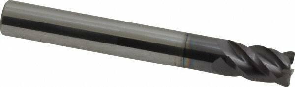 Accupro 1/4" Diam 4 Flute Single End Solid Carbide 0.02" Corner Radius End Mi...