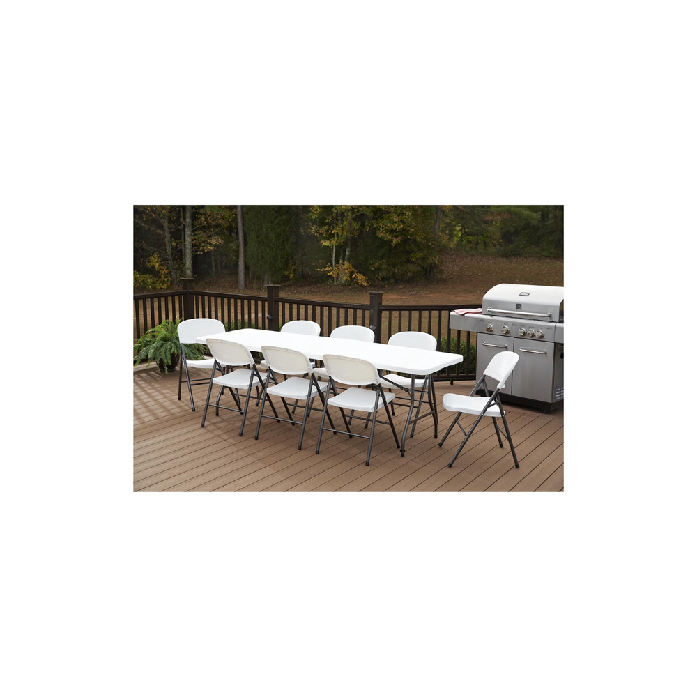 Cosco 8 Foot Centerfold Folding Table, White, Sturdy Frame, Durable Construction