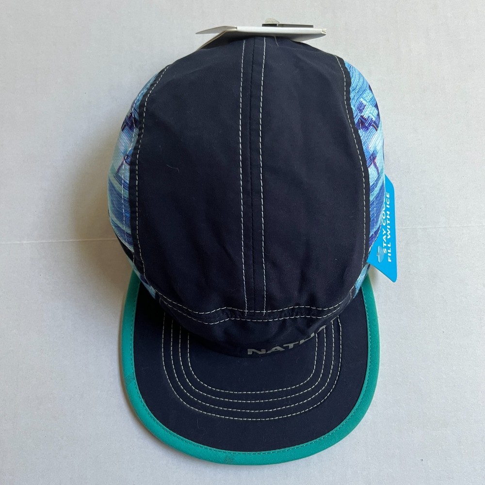 Nathan RunCool Ice Hat Cap Stash Pockets for Ice One Size Adjustable Blue NWT