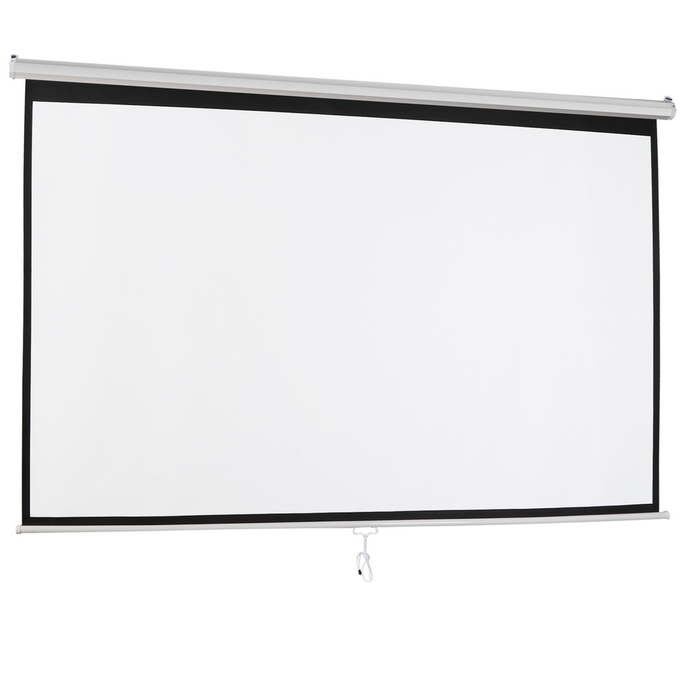 Movie Projector Screen Pull Down 16:10 Foldable Wall Mount HD Projection Screen