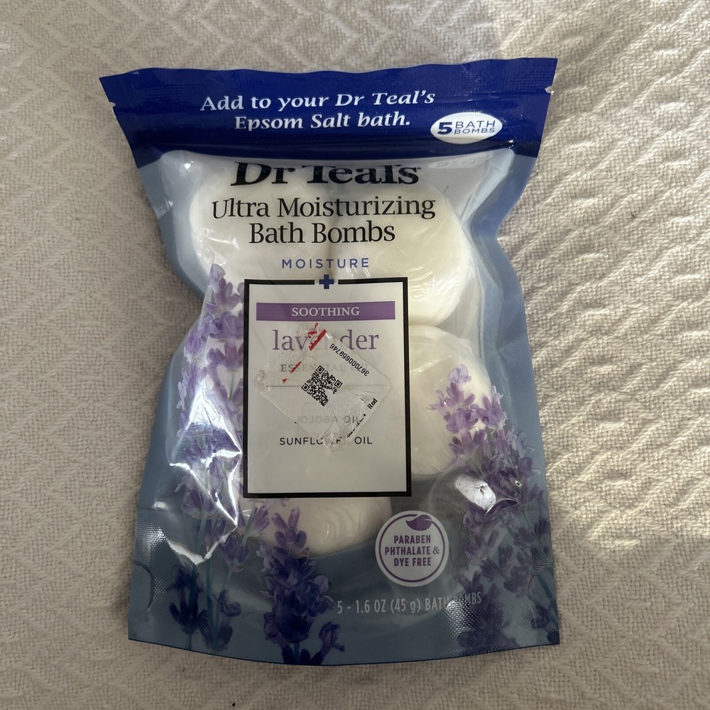 Bath Bombs by Dr Teal's Ultra Moisturizing Five (5) 1.6 oz Sealed