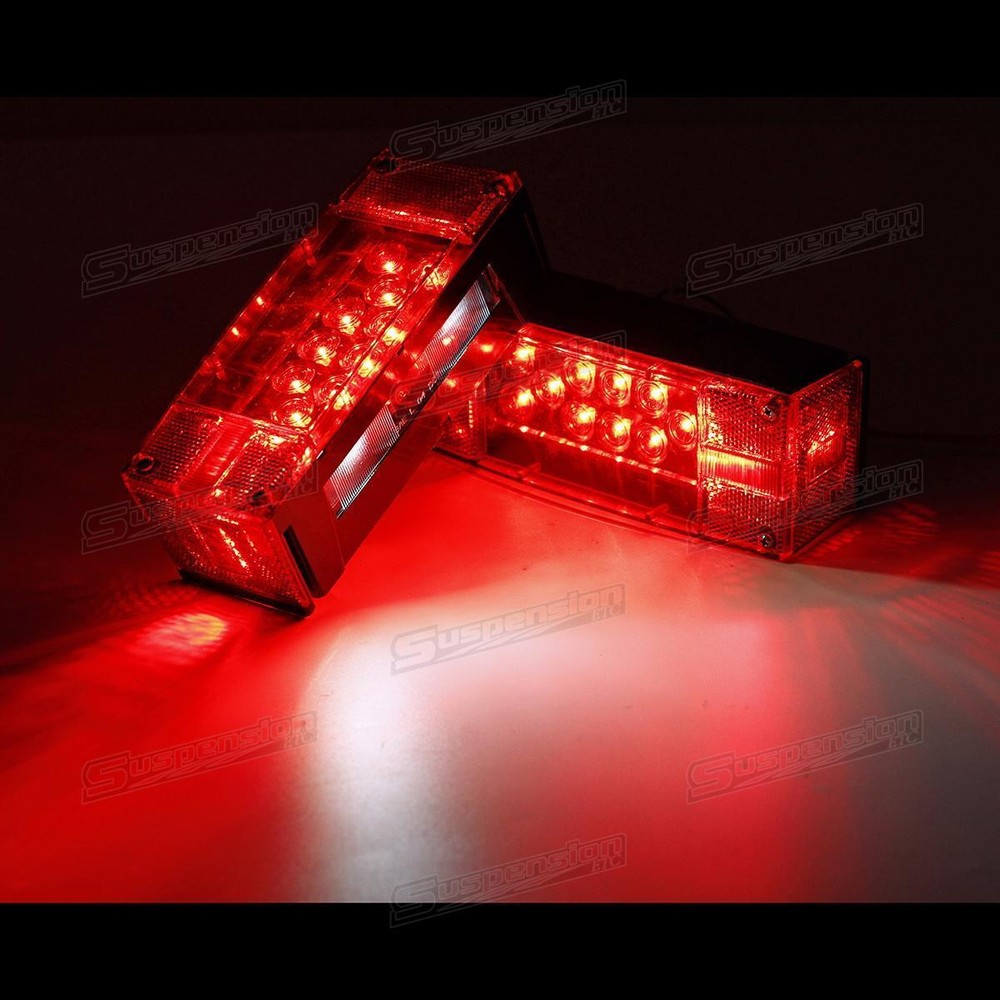 low profile LED Submersible Red Trailer RV truck Rectangle Stop Turn Tail Lights