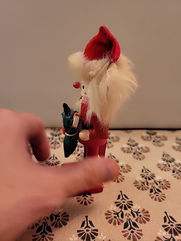 4" Wooded VINTAGE SANTA Nutcracker