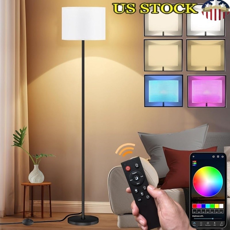 Smart Floor Lamp Remote Control RGB Music Sync Adjustable Brightness Timer New