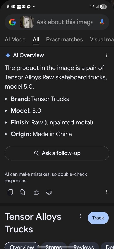 Tensor 10415265-Raw -5.0 Trucks