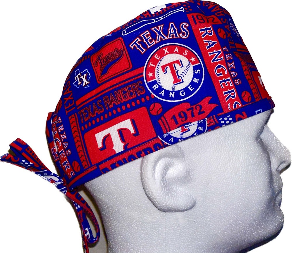 MLB Texas Rangers Squares Scrub Hat Chemo Cap