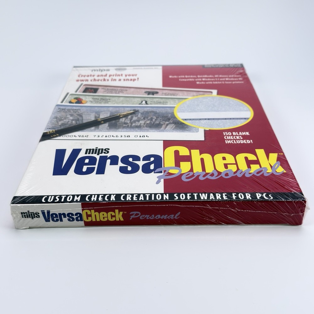 Mips Versa Check Personal Custom Check Creation Software 3.5" Floppy w/150 Blank