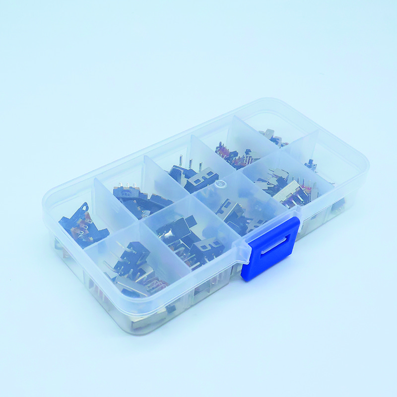 70PCS SPDT Mini Slide Switches 8 Types 3-Pin Toggle Power Switch​​