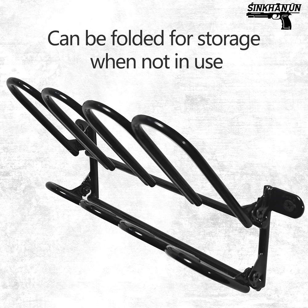 Wall-Mounted Pistol Holder - Firearm Storage and Display Rack