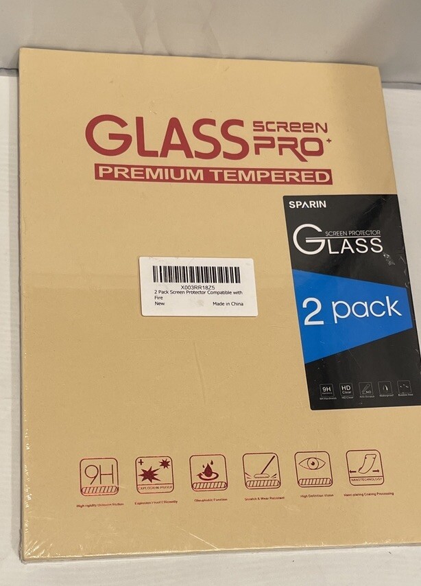 2-Pack Tempered Glass Screen Protector Compatible With Fire