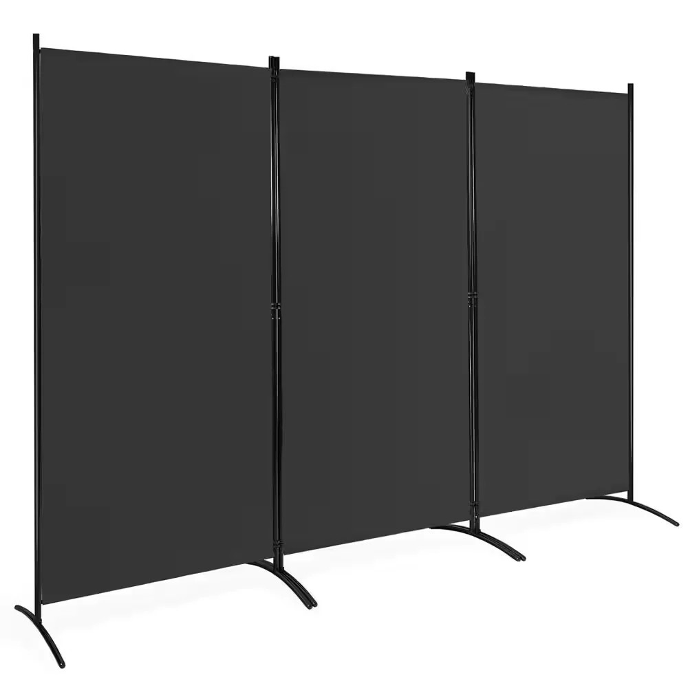 6ft Black 3 Panel Room Divider Folding Privacy Screen Partition