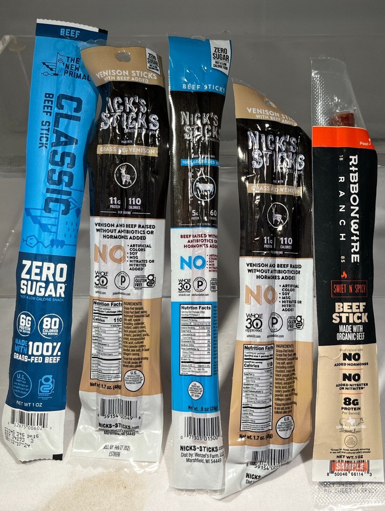 5 PACK - Variety Beef or Venison Sticks - EXP: 12/24