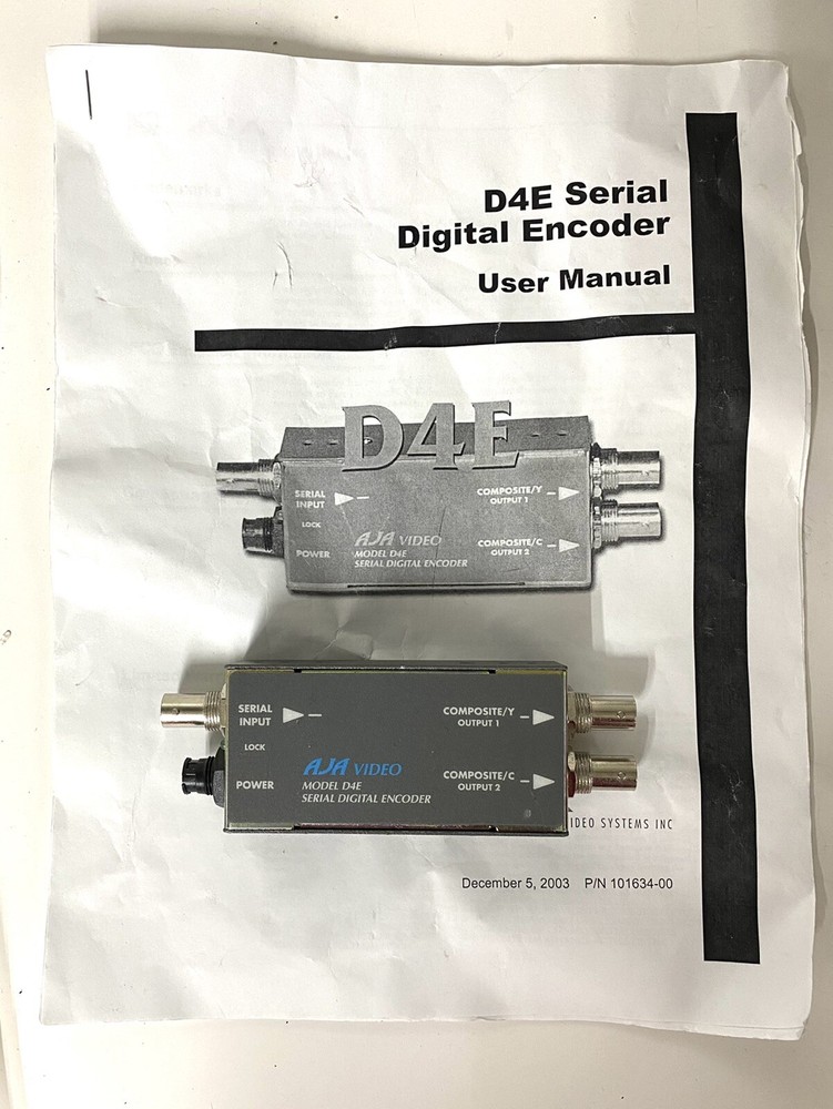 AJA D4E Digital to Analog Video Converter (Decoder)