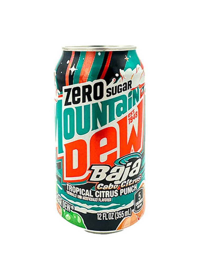 Mountain Dew Zero Sugar Baja Cabo Citrus Case 12 24 & 36 Pack