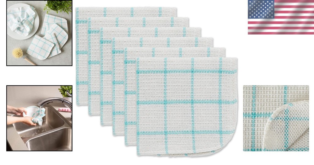 Scrubber Dishcloths, Cotton/Polyester, 6 Pack