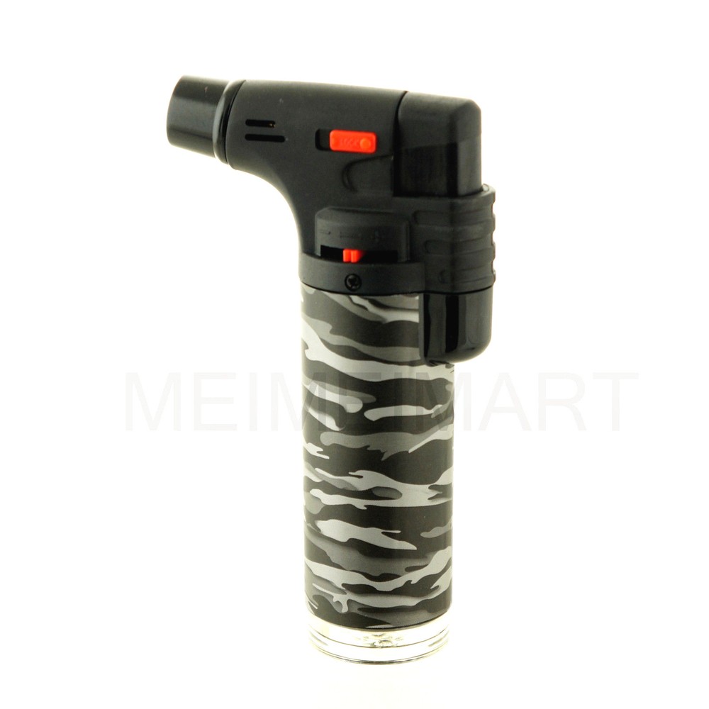 Jumbo 4" Single Jet Flame Torch Gun Lighter Refillable Lockable Windproof Camo