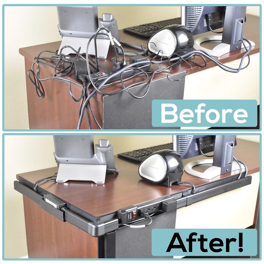 J Channel Cable Raceway System, 100” Total, Cable/Wire Management Solution