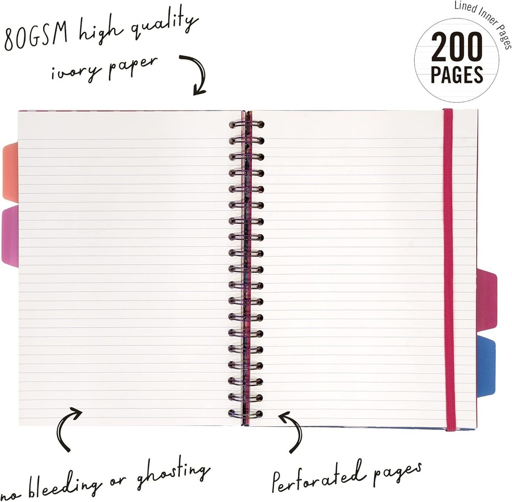 Functional 5 Subject Notebook Set - 3 Beautifully Designed Notebooks