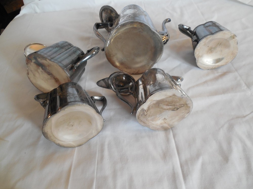 Vintage Knickerbocker silver tea set 5pc #2605