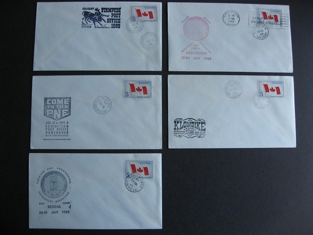 Canada exhibition covers 5 different from 1965