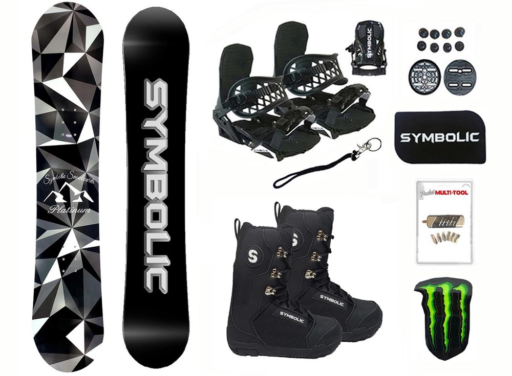 Symbolic Platinum Snowboard+Bindings+Boot+TOOL+Leash+Stomp+Dcal Complete Package