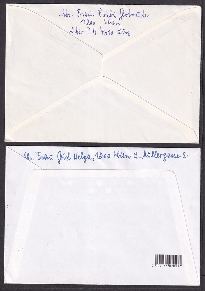 Austria philatelic special covers, all registered (9)