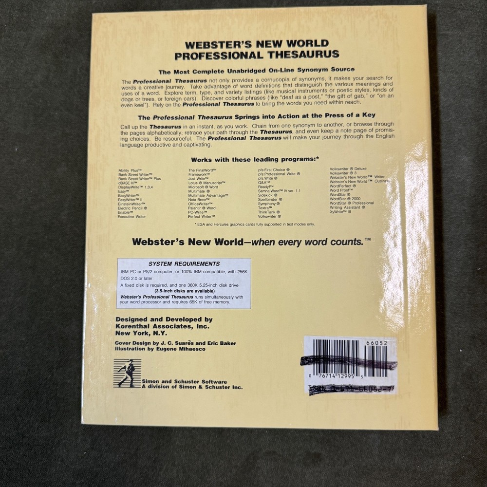 3 Websters New World Software for IBM PC 3.5" Disks