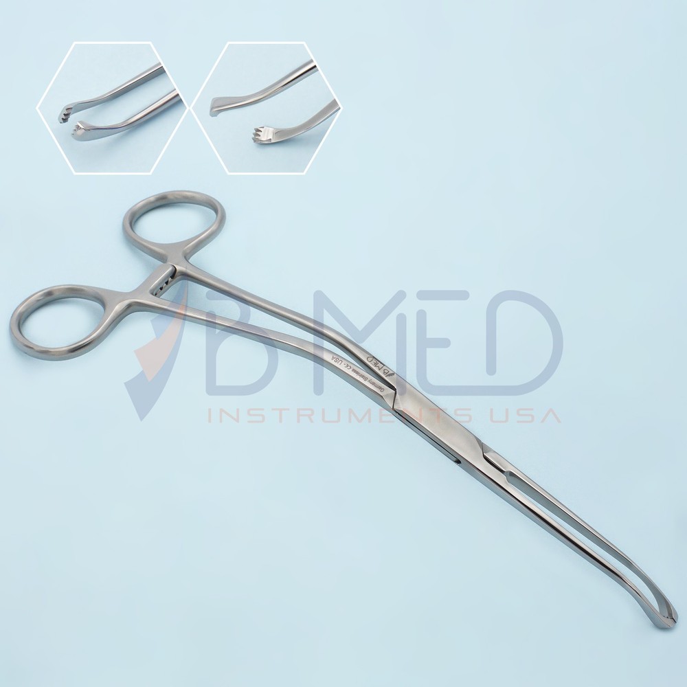 McGivney Hemorrhoidal Grasping Forceps Angled Slim Pattern 7.5" OR Grade