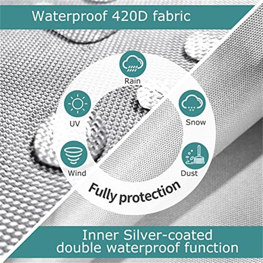 Durable Front Load Washer Dryer Cover Silver Drawstring Waterproof UV Resistant