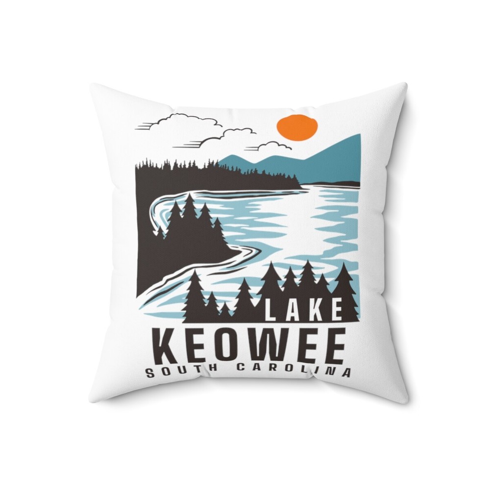 Lake Keowee, South Carolina - Spun Polyester Square Pillow Case