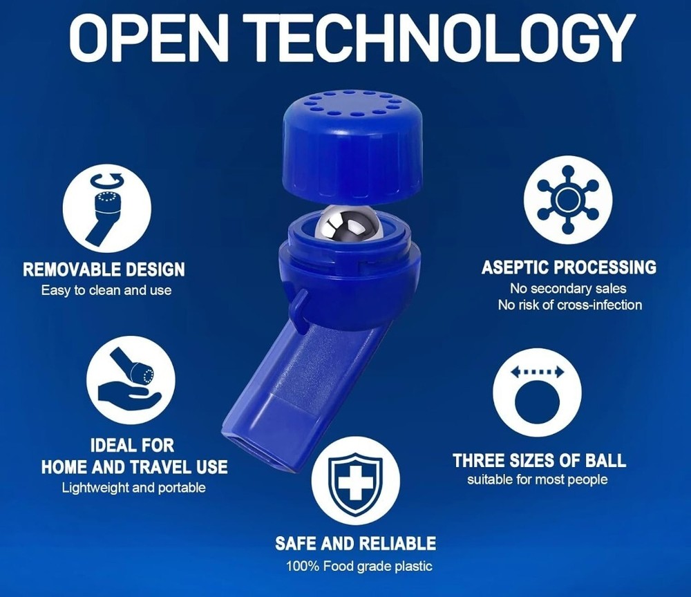Lung Expansion&Mucus Relief Helper Breathing Exercise Device For Lungs(blue)
