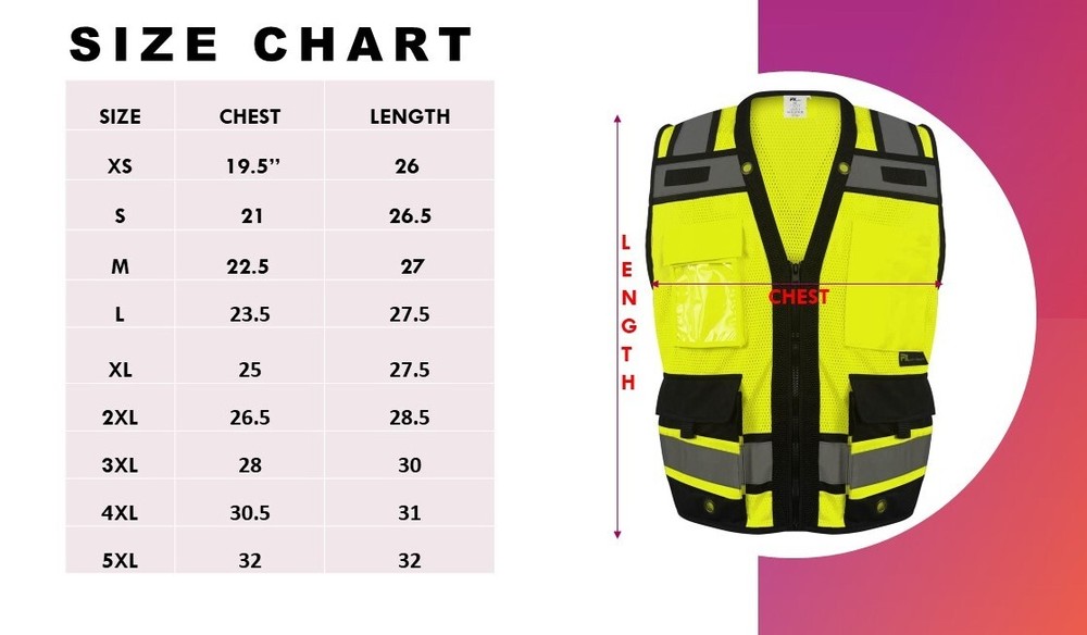 FX High Visibility YELLOW Class 3 Safety Vest Solid Reflective FXSV CLASS 3