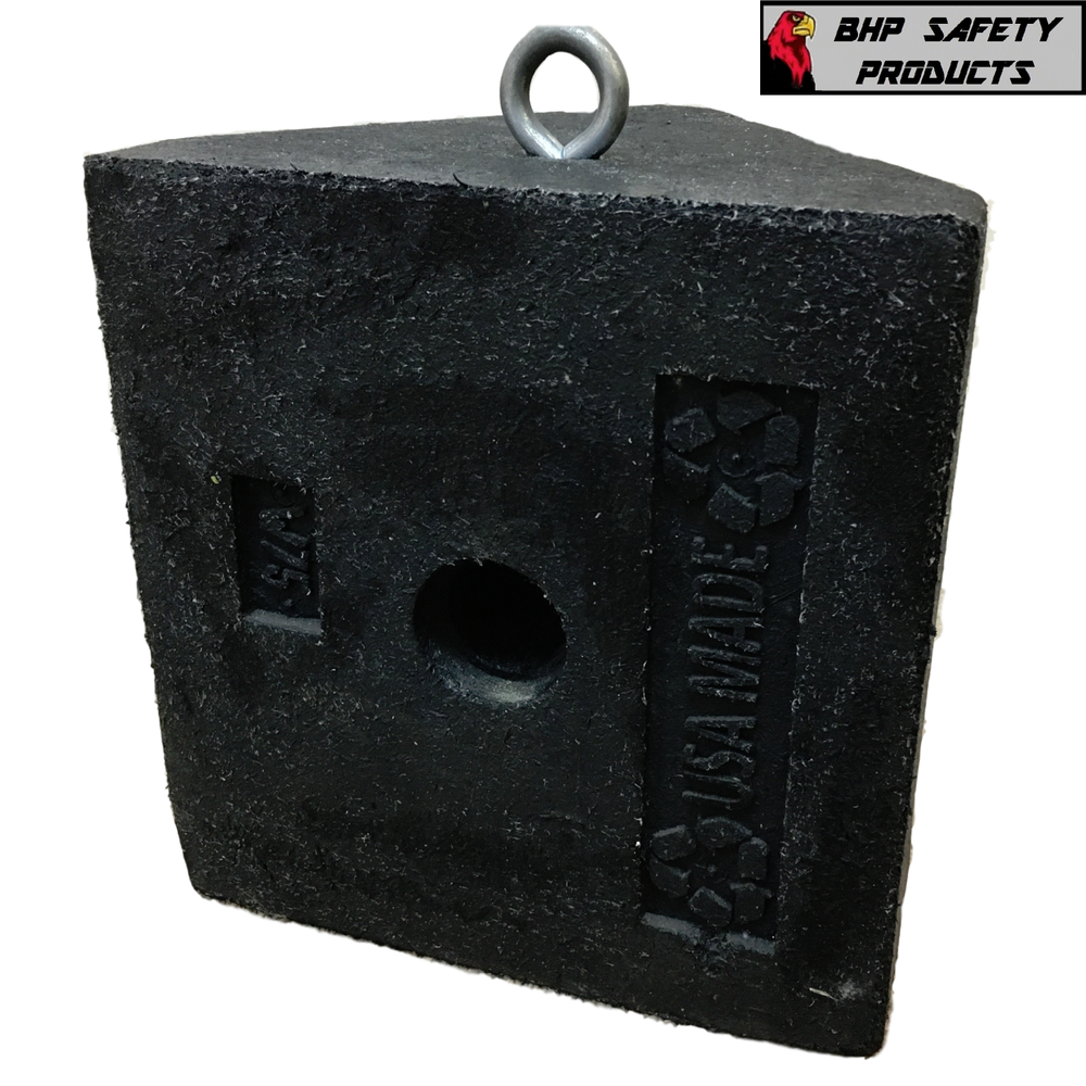 HEAVY DUTY SOLID RUBBER WHEEL CHOCK FOR TRUCKS & HEAVY EQUIPMENT 15 LB (1 EACH)