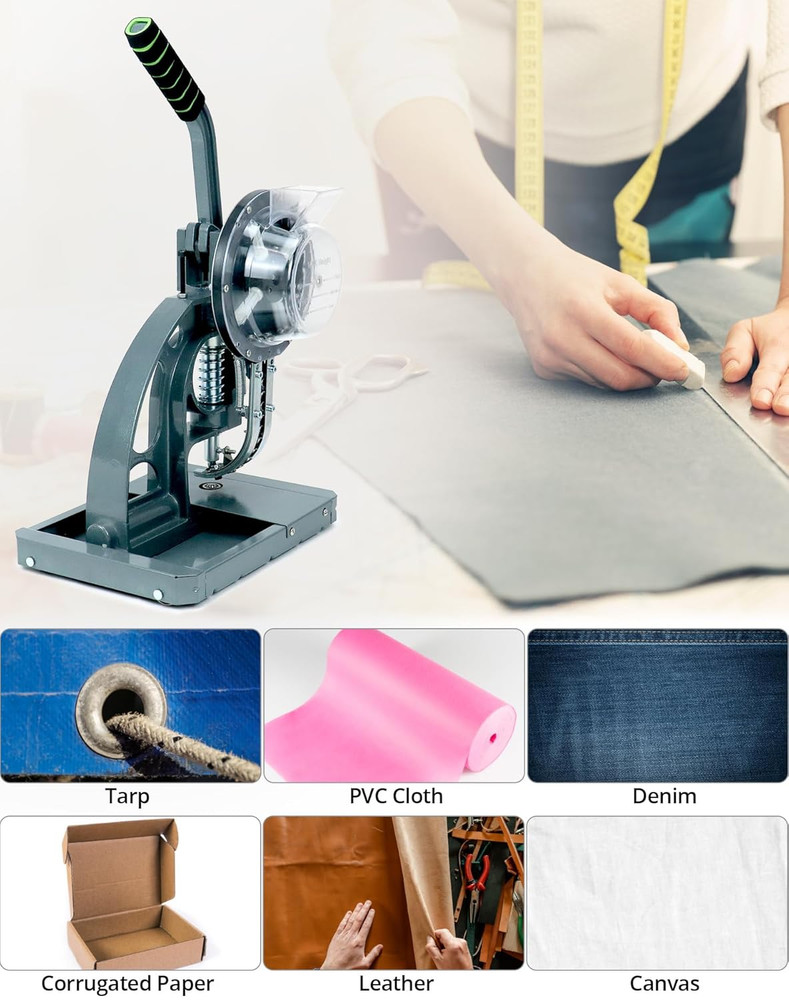 Semi-Automatic Grommet Machine, Heavy Duty Hand Press Eyelet Grommet Machine, Pu