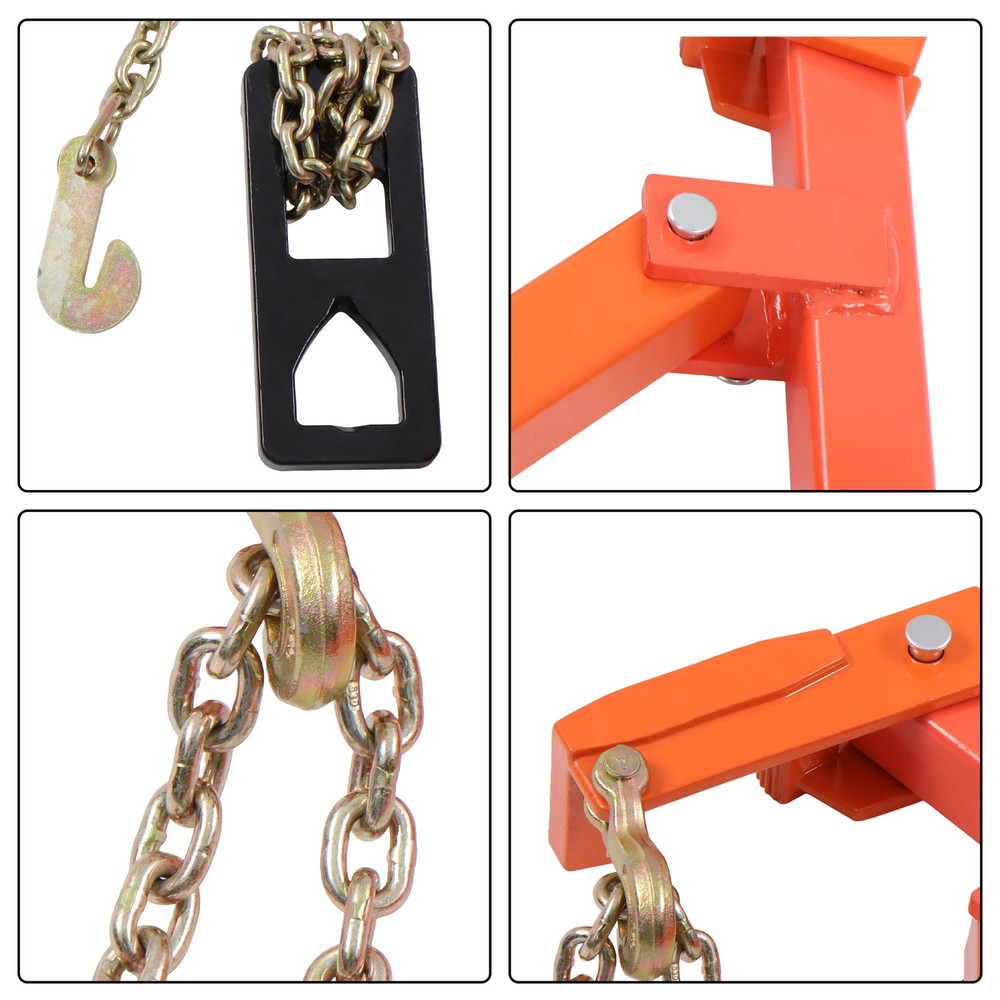 36 in T Post Puller with Puller Plate & 47 in Lifting Chain For Round Fence Post