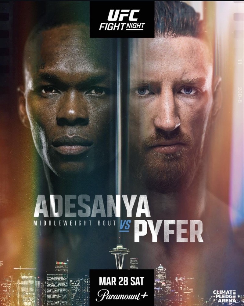 UFC Seattle Poster - Adesanya vs. Pyfer Poster