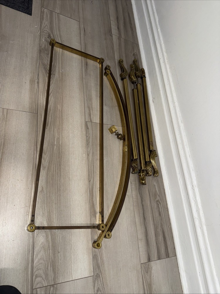 Solid Brass Beveled Glass Top Console Sofa Dressing Vanity Table