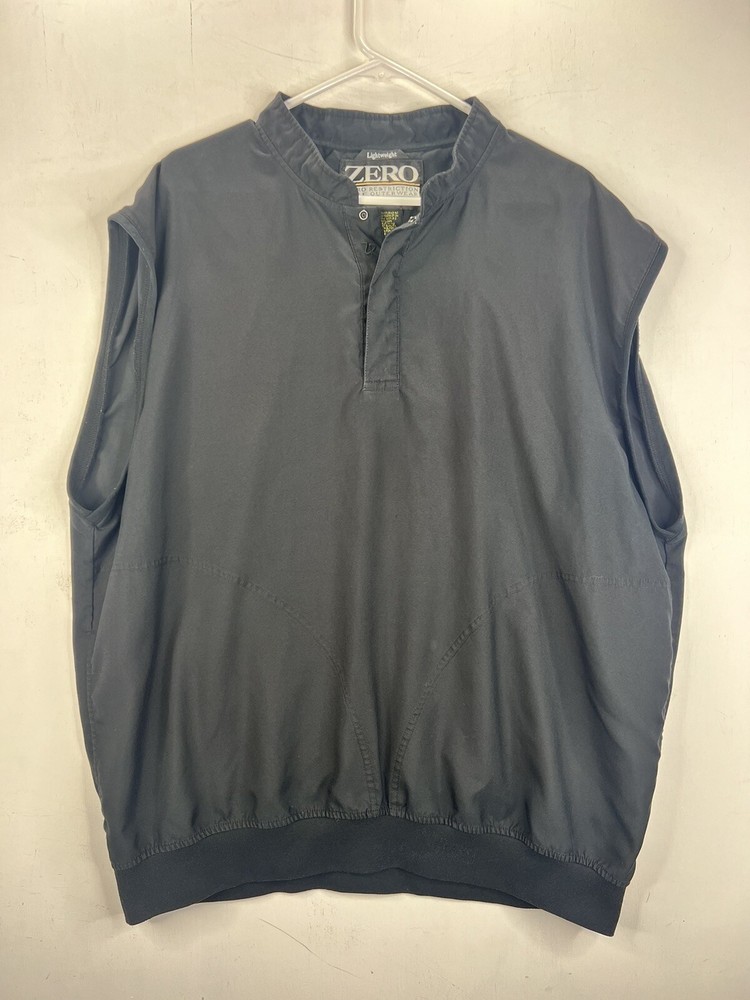 Zero Restriction Vest Mens XL Black Pullover Button Golf Lightweight Pockets