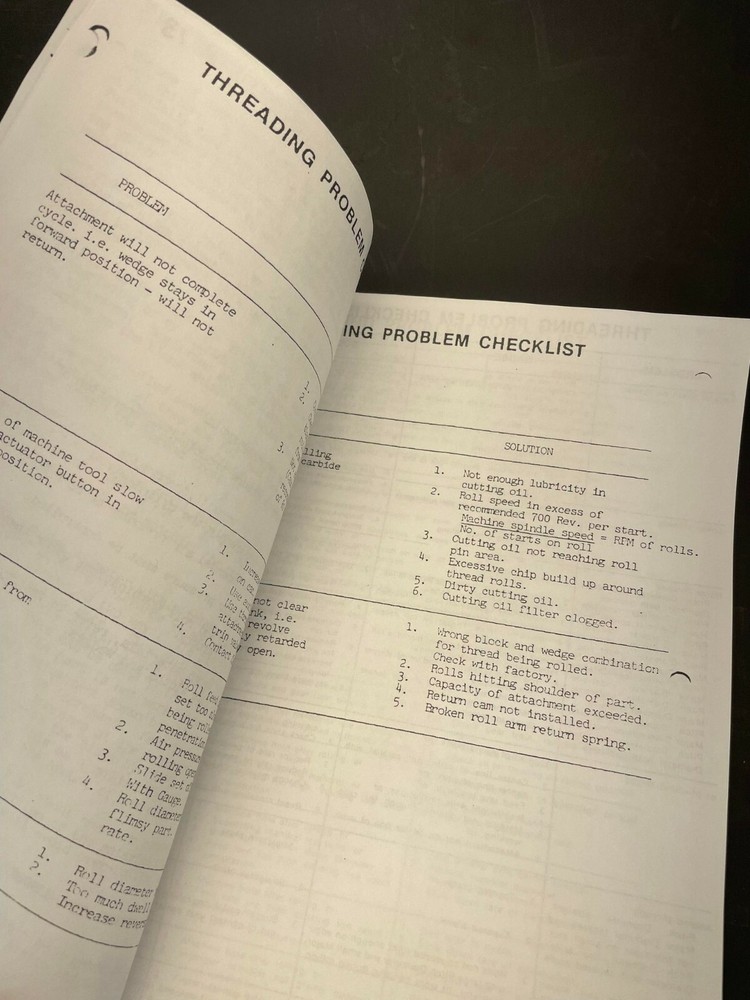 C.J. Winter Machine Works Thread Rolling Attachment Instruction Manual 160SA