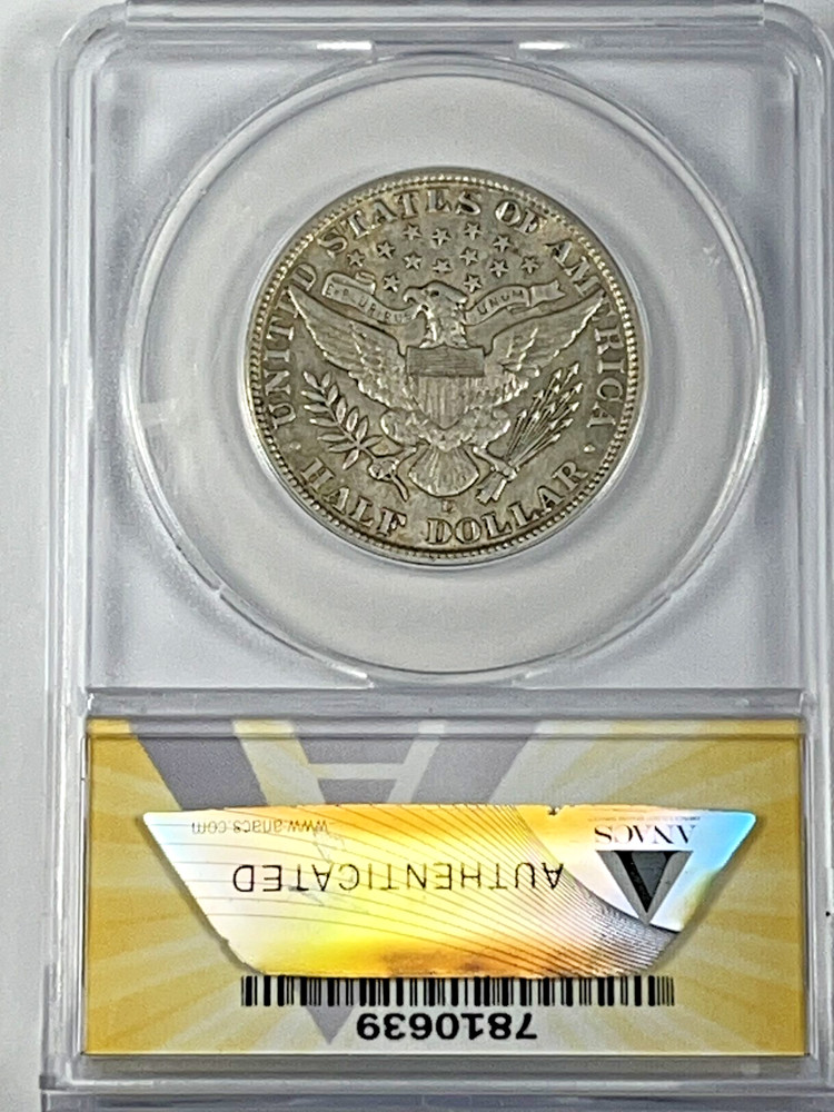 1912-D Barber Half Dollar : ANACS EF45