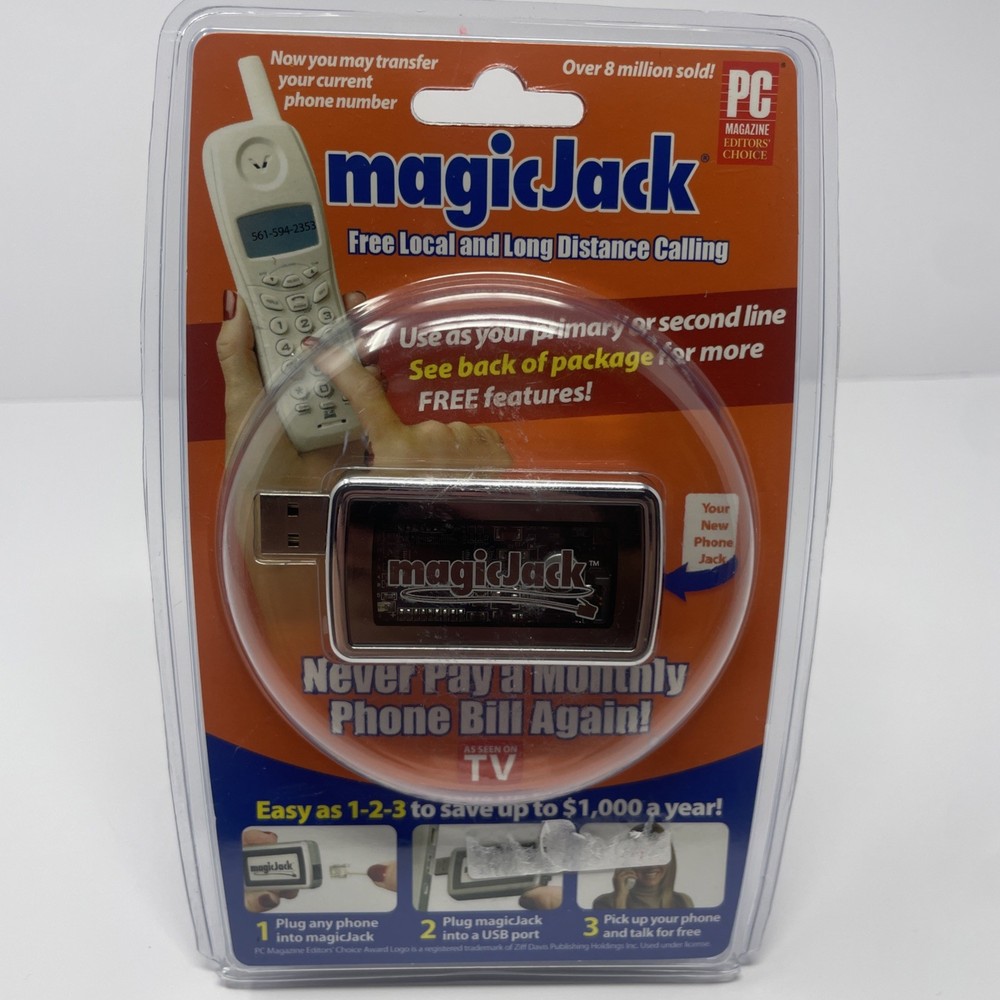 NEW MagicJack Original USB Internet Phone Adapter Retro Tech SEALED
