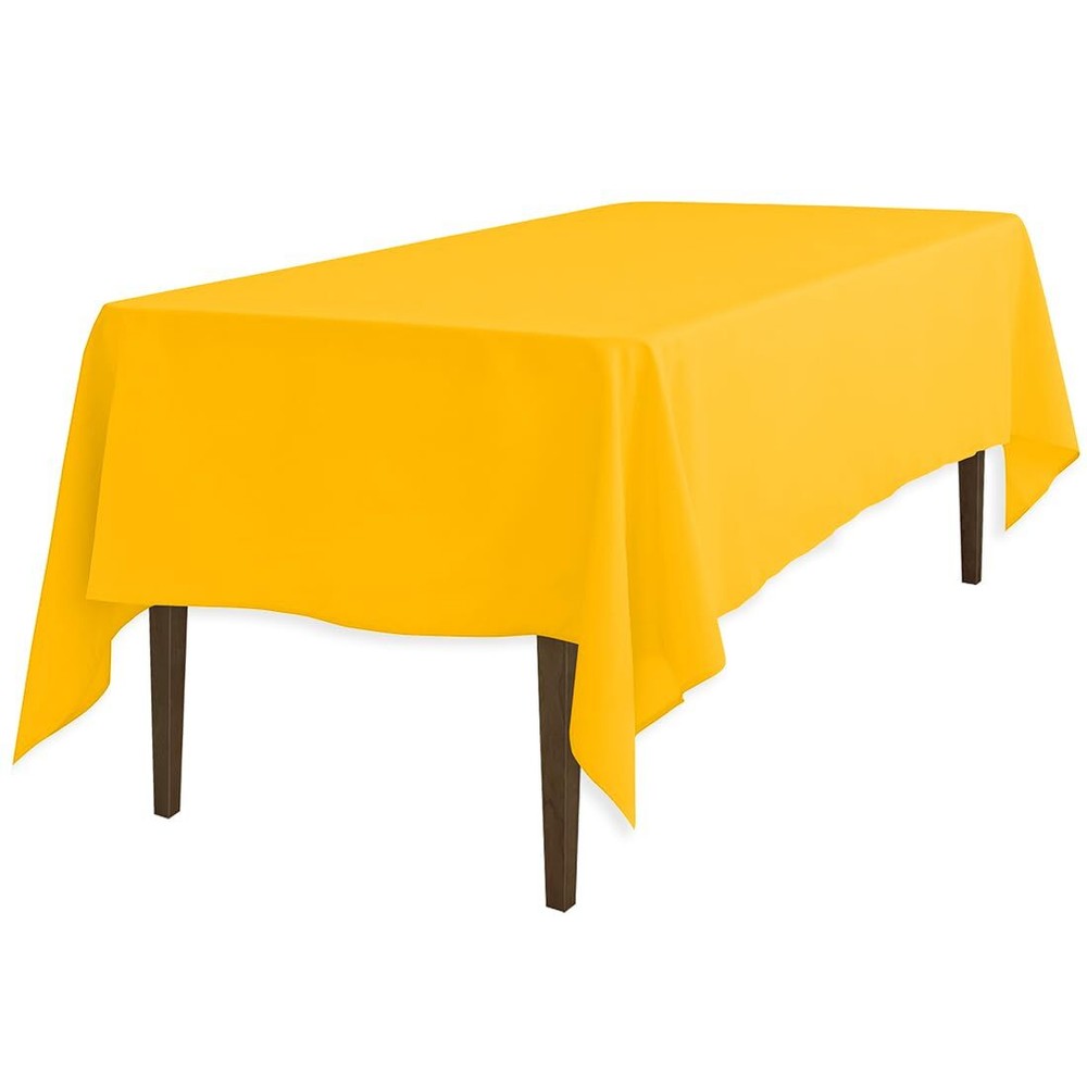 Linentablecloth Rectangular Polyester Tablecloth Gold 60" X 1