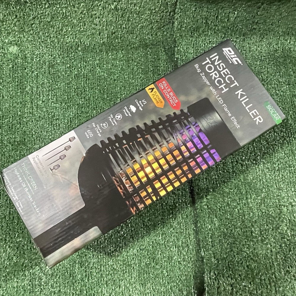 Insect Killer Torch, Solar Power Bug Zapper With Led Flame Effect New