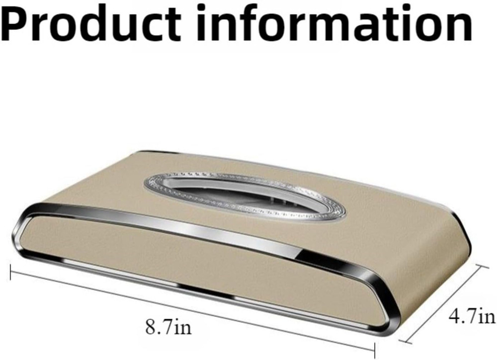 Leather Car Tissue Box for Car Interior, Multi-Function Tissue Holder with Visor