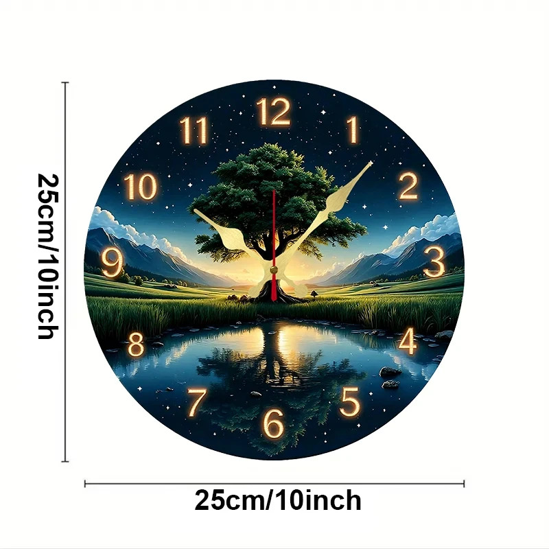 Modern Wall Clock 25cm - Starry Sky Design for 2D Home