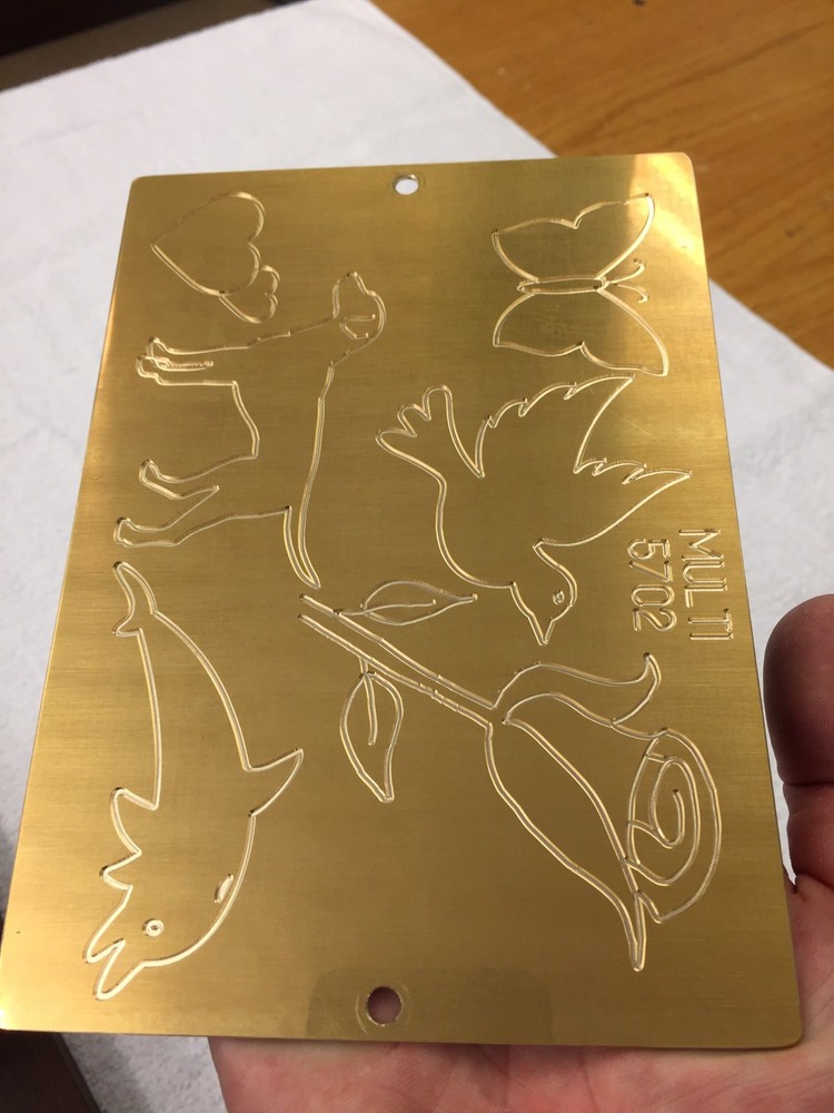 MULTI IMAGE #2 MASTER TEMPLATE BRASS ENGRAVING PLATE FOR NEW HERMES FONT TRAY