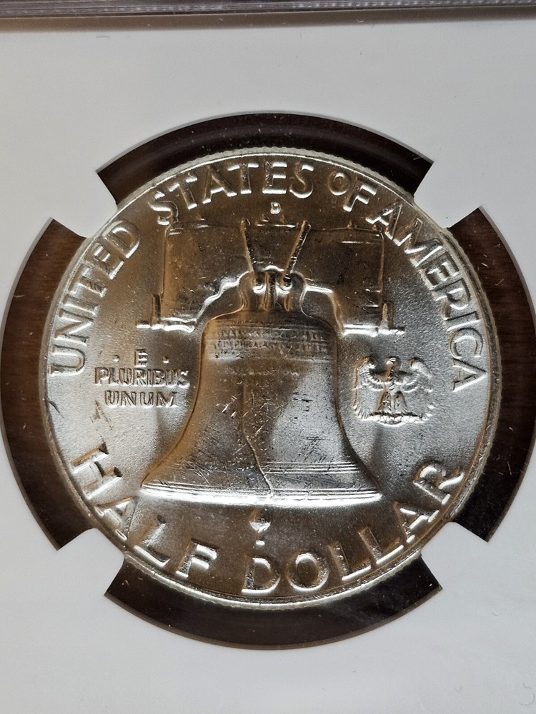 1961 D FRANKLIN SILVER HALF DOLLAR NGC MS65