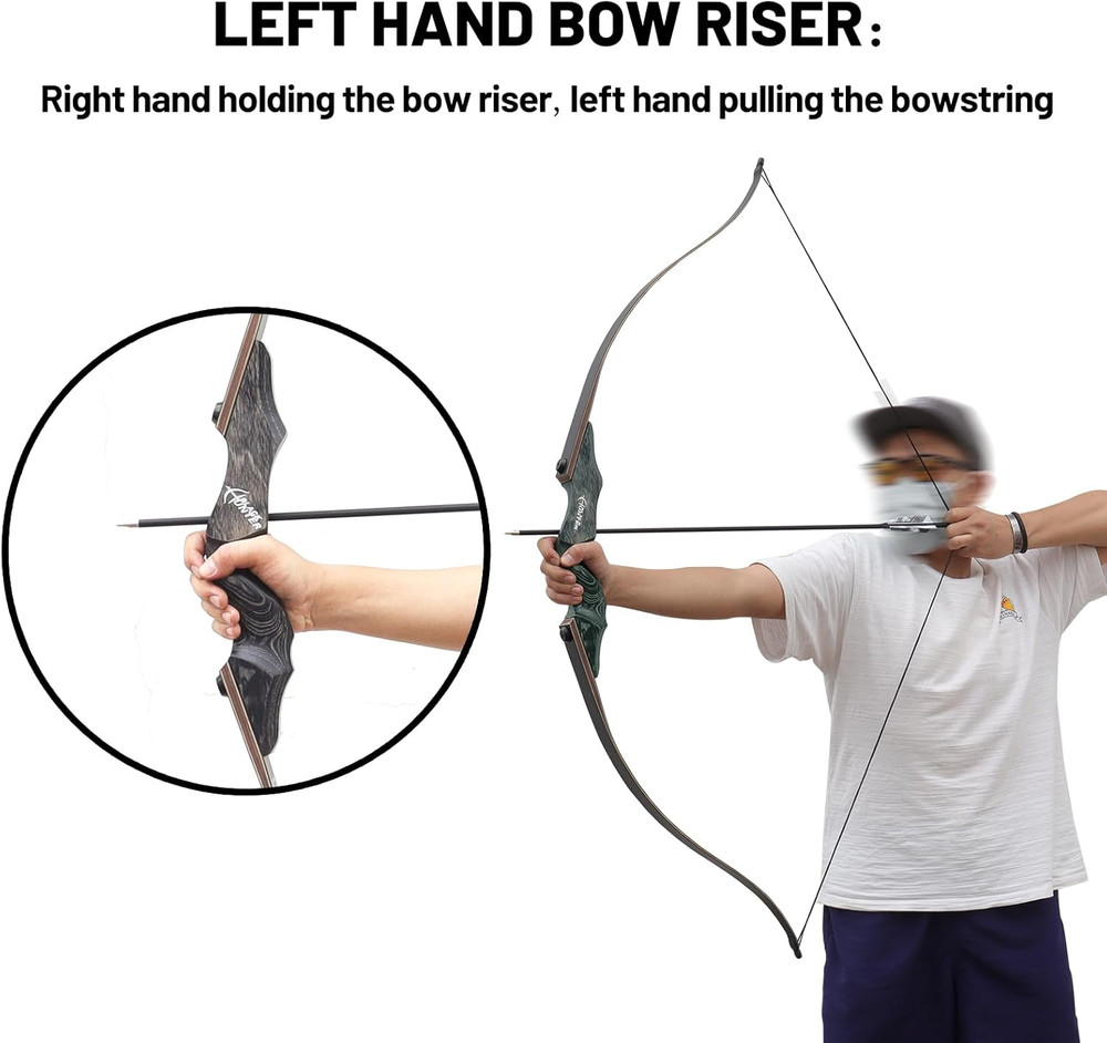Black Hunter Left Hand Bow Riser 15'' Archery Bow Riser for Recurve Bow Longbow